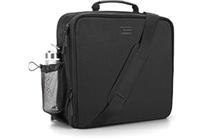 Mesilee Zipper Binder, 3 Inch D-Ring 3 Ring with Water Bottle Holder,700 Sheet Capacity-Multiple Pockets,Binder with Strap for School/Office, Fit for 13" Tablet/Laptop,Patent Design-Black