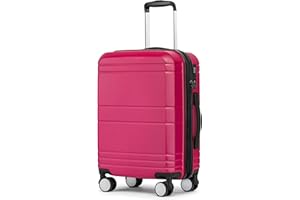KYME Carry On Luggage 22x14x9 Airline Approved Expandable Hardshell Carry On Suitcases with Wheels 20 Inch Suitcase with TSA Lock Lightweight Small Travel Luggage for Women Magenta