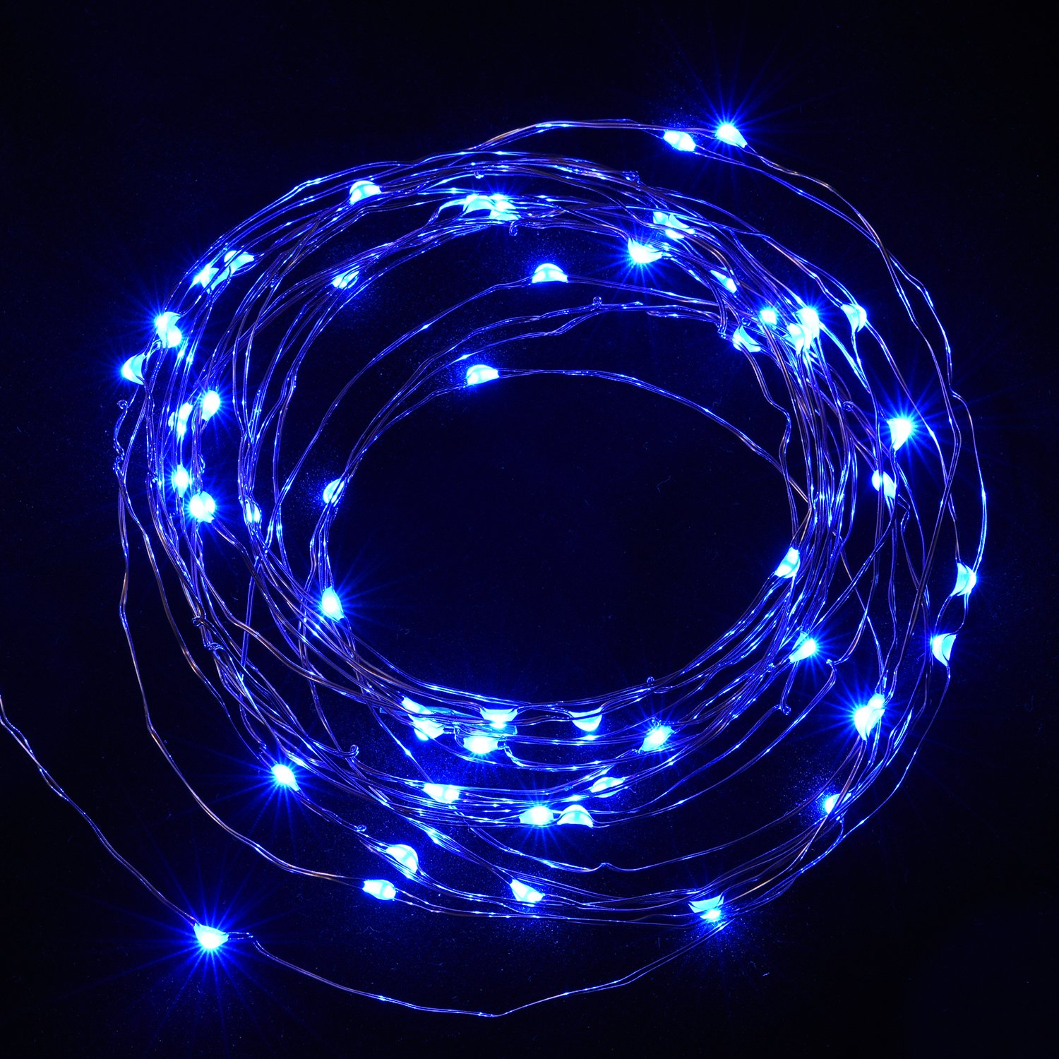 String Lights,Oak Leaf 2 Set of 9.8ft 30 Leds Fairy Lights LED Starry String Lights Copper Wire Super Bright Micro Lights for Garden Patio Home Bedroom Party Wedding Decoration - Blue