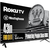 Westinghouse QLED Roku 43 Inch Smart TV, Full HD, Dolby Audio, AirPlay 2 | QLED Precsion Color, Bluetooth for Headphone & wir