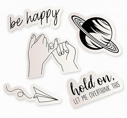 Amazon Com Cool Black And White Sticker Pack 5 White Stickers