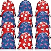 Sunnymove 12 Pcs Hawaiian Drawstring Bags Hibiscus Party Favors Bags Cute Cartoon Red Blue Luau Birthday Decorations Hawaii Treat Goodie Gift Favors for Birthday Summer Holiday Event Snack Supplies