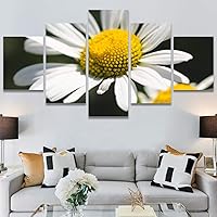 SIGNWIN 5 Panel Canvas Wall Art White Fields for Home Decorations Ready to Hang - 60