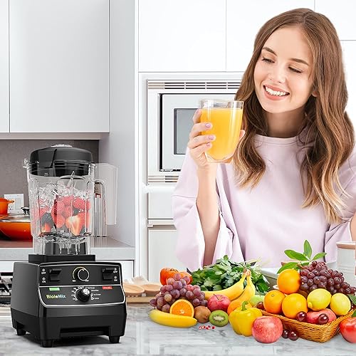 Countertop Blender 2200W High Power Quiet Blender 1.8L Soundproof Blender W/Quiet Sound Enclosure 110V for Snack Bars Cafes Commercial Heavy Duty Blen Professional Smoothie Blender, Countertop Blender, Commercial