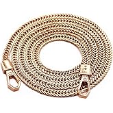 Model Worker Iron Flat Chain Strap Purse Chain Straps Handbag Chains Shoulder Cross Body Replacement Snake Bone Chain Straps with Metal Buckles (39.4", Gold)