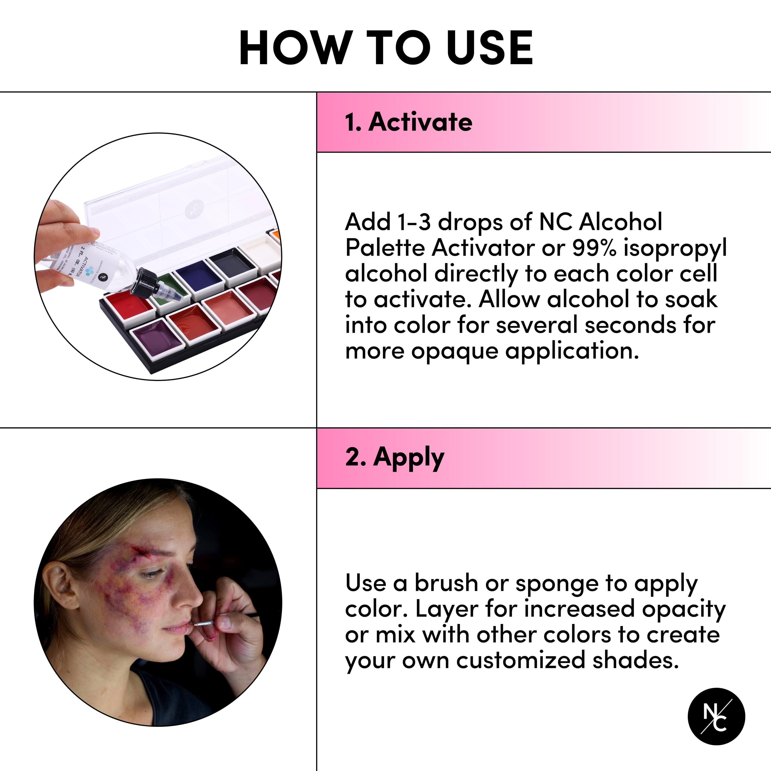 Narrative Cosmetics FX Alcohol-Activated 12 Colors Makeup Palette, Highly Pigmented Professional Makeup for the Stage, Film, Costumes, Cosplay, SFX, Performance Arts