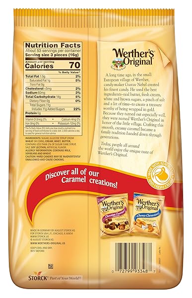 WERTHER’S ORIGINAL CARAMEL HARD CANDIES, 30OZ