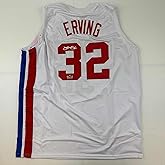 Facsimile Autographed Julius Erving Dr. J New York NY White ABA Reprint Laser Auto Basketball Jersey Size Men's XL