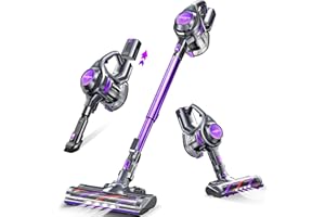 Voweek Cordless Vacuum Cleaner, Lightweight Stick Vacuum Cleaner with Powerful Suction, Detachable Battery, LED Brush, 1.3L Dust Cup, 4 in 1 Handheld Vacuum for Home Hard Floor Carpet Pet Hair