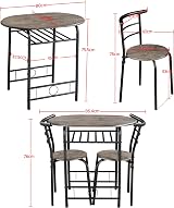 Yaheetech 3 Piece Dining Table & Chairs Set Compact with Storage Shelf view 3
