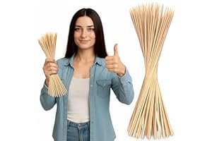 100Pcs Wooden Skewers Sticks - Marshmallow Roasting Sticks Smores Sticks Bamboo Skewers 16 Inch Bamboo Sticks Smores Skewers 