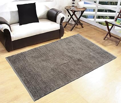 Glamkaart Grey Both Side Usable Soft Rug 3x5 Feet