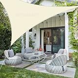 HEYOMART Sun Shade Sail 3x3x3m Triangle Cream UV 98% Water Resistant view 4