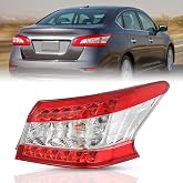TUSDAR LED Tail Light Assembly Replacement for 2013 2014 2015 Nissan Sentra | Right Passenger Side Outer Rear Taillights, Upgraded Lens Brake Taillamp
