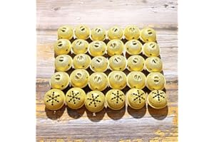 Zsail Christmas Bells 32 Pieces Jingle Bells with Snowflake Cutout 1.6 Inch/ 40 mm Christmas Craft Bells for Trees and Home Decorations (Gold)
