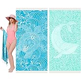 Vikumond Thin Turkish Beach Towel Lightweight Soft Cotton Extra Large XL Oversized Sand Free Sandproof Absorbent Quick Dry Towels Cloud Bath Pool Travel Compact Essentials Accessories for Adult Gifts