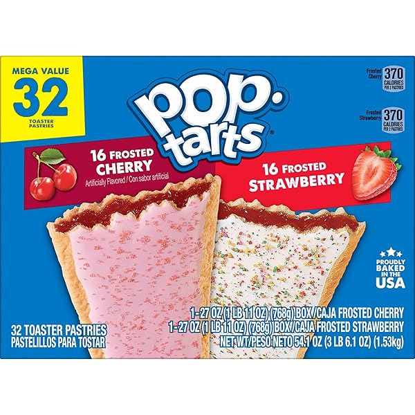 POP-TARTS TOASTER PASTRIES, BREAKFAST FOODS, KIDS SNACKS, VARIETY PACK, 54.1OZ BOX (32 POP-TARTS)