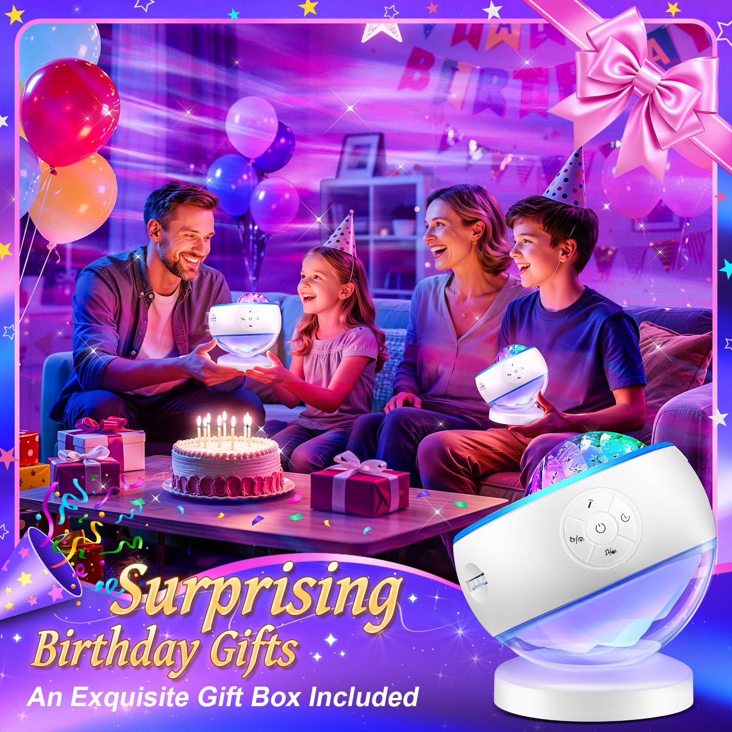 Sternenhimmel Projektor Teenager Mädchen Geschenke Geburtstagsgeschenk für Frauen Junge, 300-Lichtmodi 15 White Noise Lavalampe Galaxy Projector Nachtlicht Kinder Sternenhimmel,Zimmer Deko Wohnzimmer 6