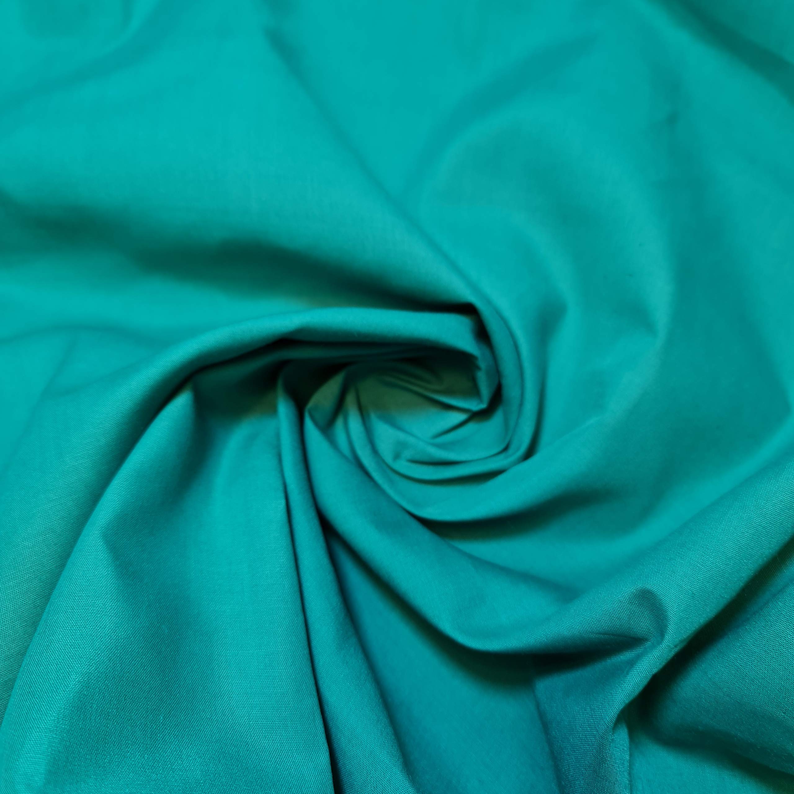 Textile Station Plain/Solid Dyed Polyester Polycotton Dress Craft Fabric Material 44" - 112 cm Wide Sold As 1 Meter Pre - Cut Lengths (Available in 42 Colours) (Jade, 5 Meter)