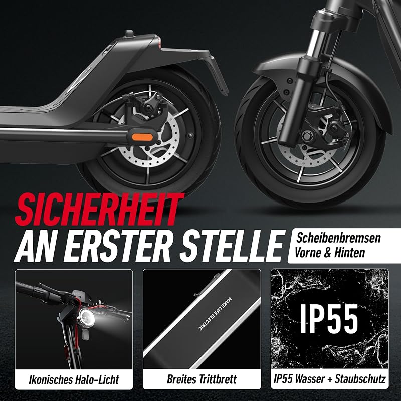KQi 300P (DE) E-Scooter mit Straßenzulassung Schwarz/Anthrazit