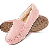 Floopi Women Slippers Moccasins, Soft Faux Fur Lining with Cozy Memory Foam, Ladies House Slippers for Women with Indoor & Outdoor Anti-Skid Sole