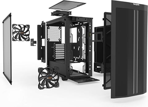 be quiet! Pure Base 500DX Escritorio Negro Pure Base 500DX, Escritorio, PC, Acrilonitrilo butadieno estireno (ABS), Acero, Vidrio Templado, Negro, ATX,Micro ATX,Mini-ATX, Rojo/Verde/Azul