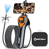 GearView 210°Articulating Borescope Camera - Inspection Camera 6 Light, Endoscope with 6.2mm IP67 Waterproof Probe, 3X Zoom 2-Way Borescope with Flexible Cablegabg