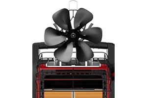HIDALIFE Wood Stove Fan with Heater Top Tray, Big Size Buddy Heater Fan with 50% More Hot Airflow, Silent Operation,Circulation for Wood/Log Burner/Pellet Stove,Tent Heater, 6 Blades