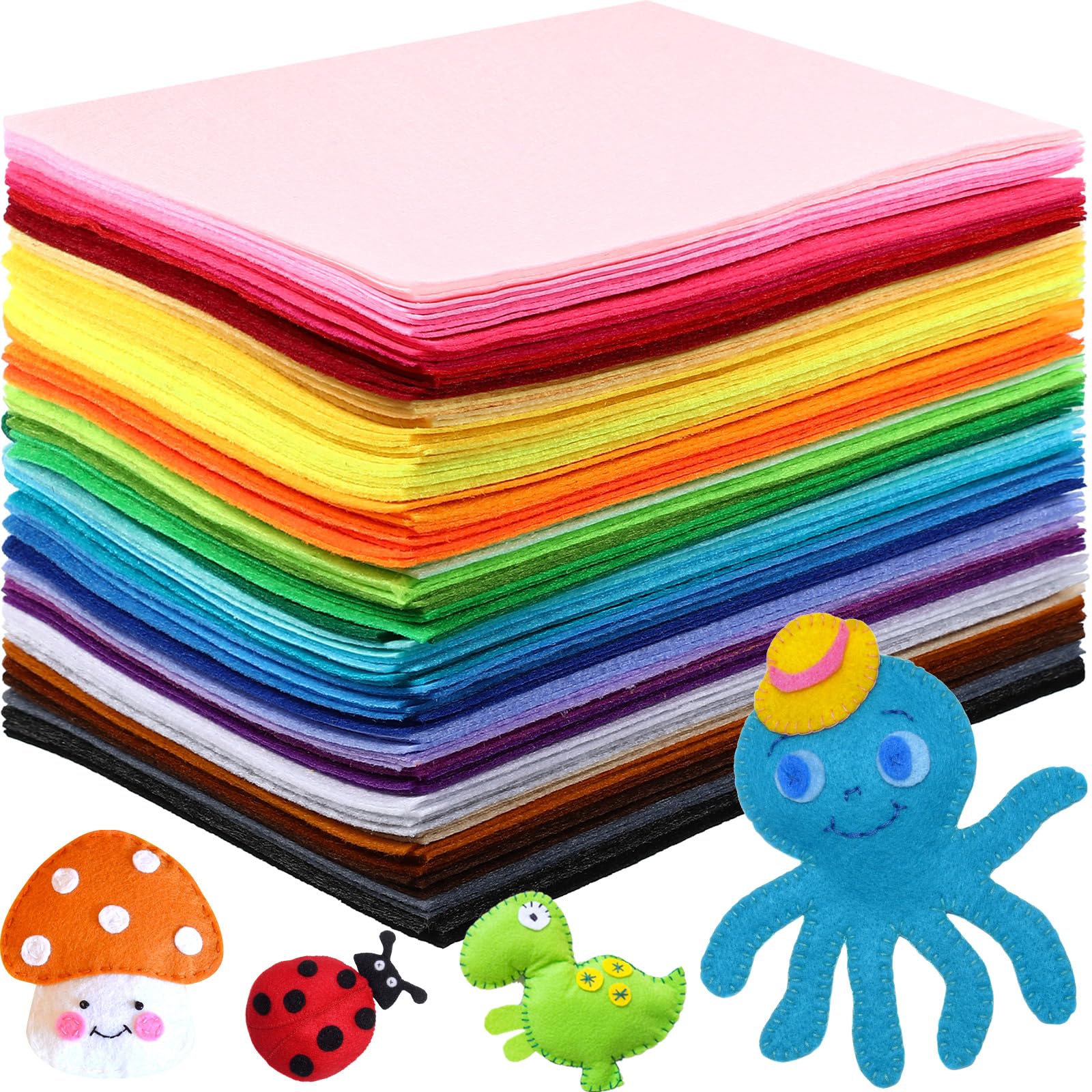 120 Pcs Felt Fabric Sheets Felt Squares Assorted Color Felt Craft Sheets for DIY Sewing School Projects Patchwork Party Decoration, 40 Colors (16 x 18 Inch)