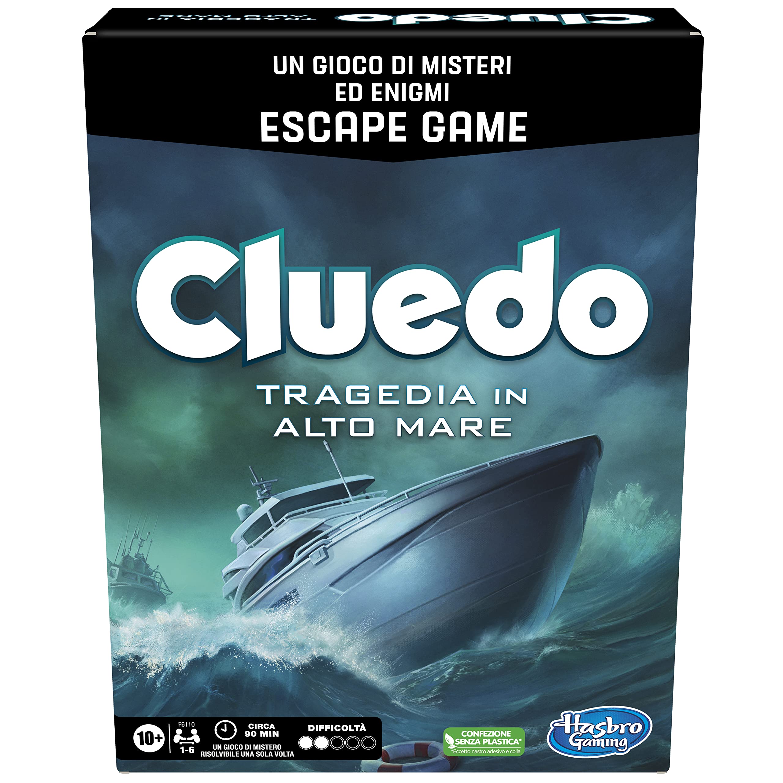 Cluedo Escape Tragedy in the High Sea, Gift for Boys and Girls Ages 10 and up, Mystery and Riddle Game in Escape Game Version, Tabletop for Families, 1-6 Players
