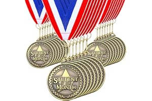 Quelay 30/60PCS Gold Award Medals Bulk Winner Medals Printed with Student of The Month Great Job Paw Print Citizenship Gold Medals for Kids Adults Trophy Award Prize Gift
