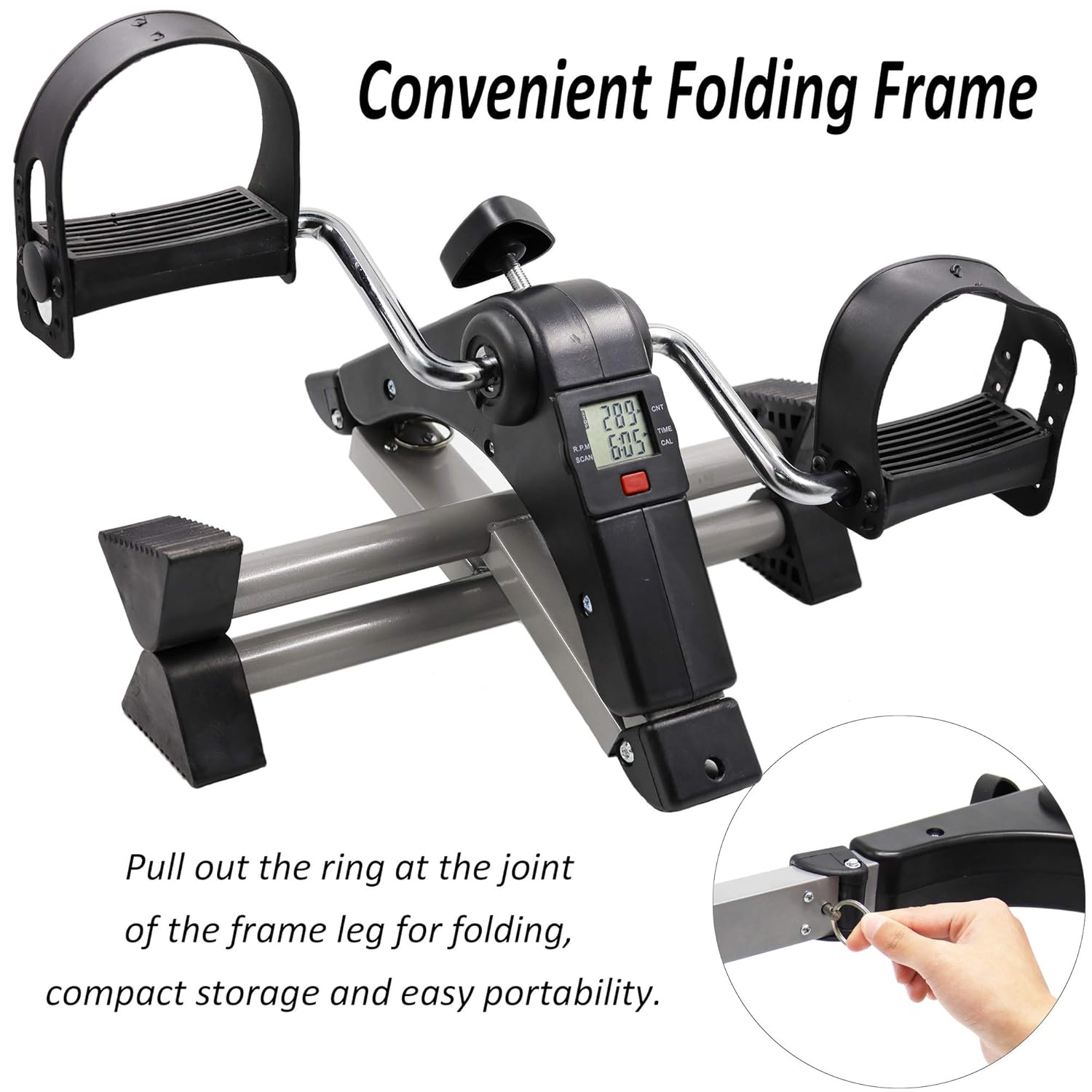 Hausse Folding Exercise Peddler Portable Pedal Exerciser with Electronic Display, Black: Industrial & Scientific