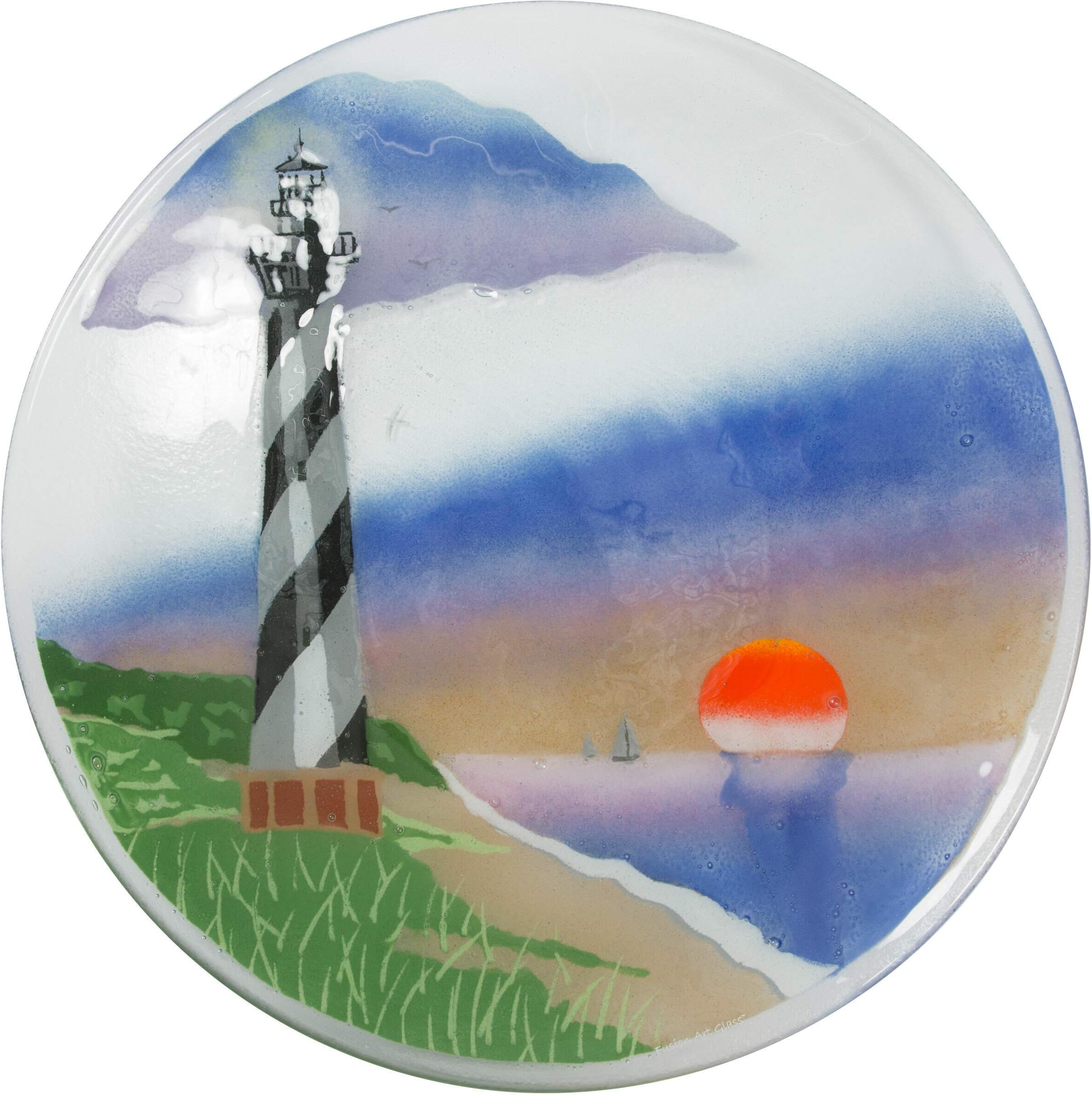 Pavilion- Lighthouse Ocean Sunset 14" Round Serving Plate