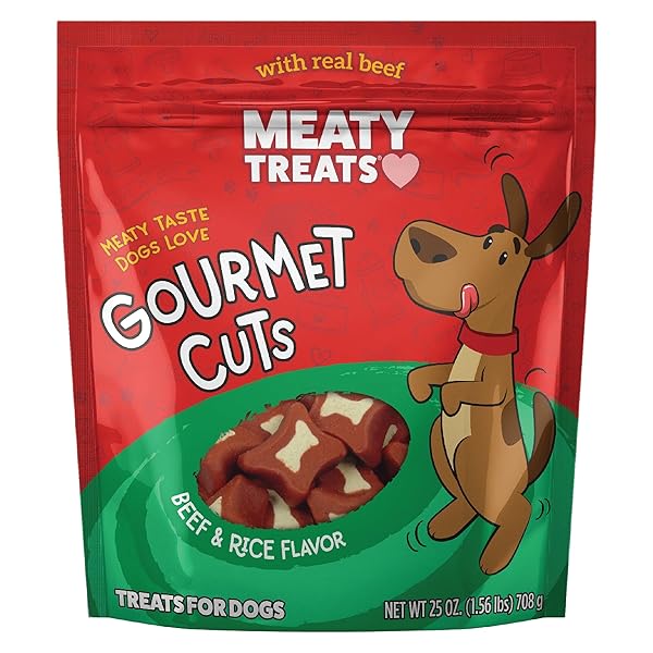 MEATY TREATS GOURMET CUTS BEEF & RICE FLAVOR SOFT & CHEWY DOG TREATS, 25-OZ.