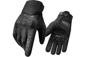INBIKE Waterproof Winter Motorcycle Gloves Thermal Fleece Touchscreen with TPR Palm Pad Cushioning Hard Knuckle Black Large