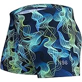 K898 Men's Square Leg Swimming Jammer Shorts UPF50+,Men Swimsuit Swim Jammers Fabric Shape Retention