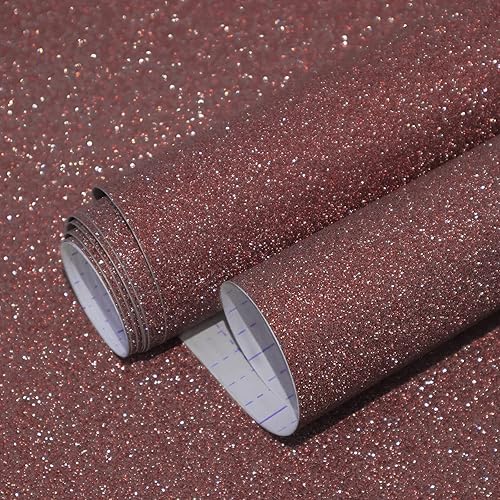 Kitico Red Peel and Stick Wallpaper - Glitter Decorative DIY Decoration 17.7"x197"