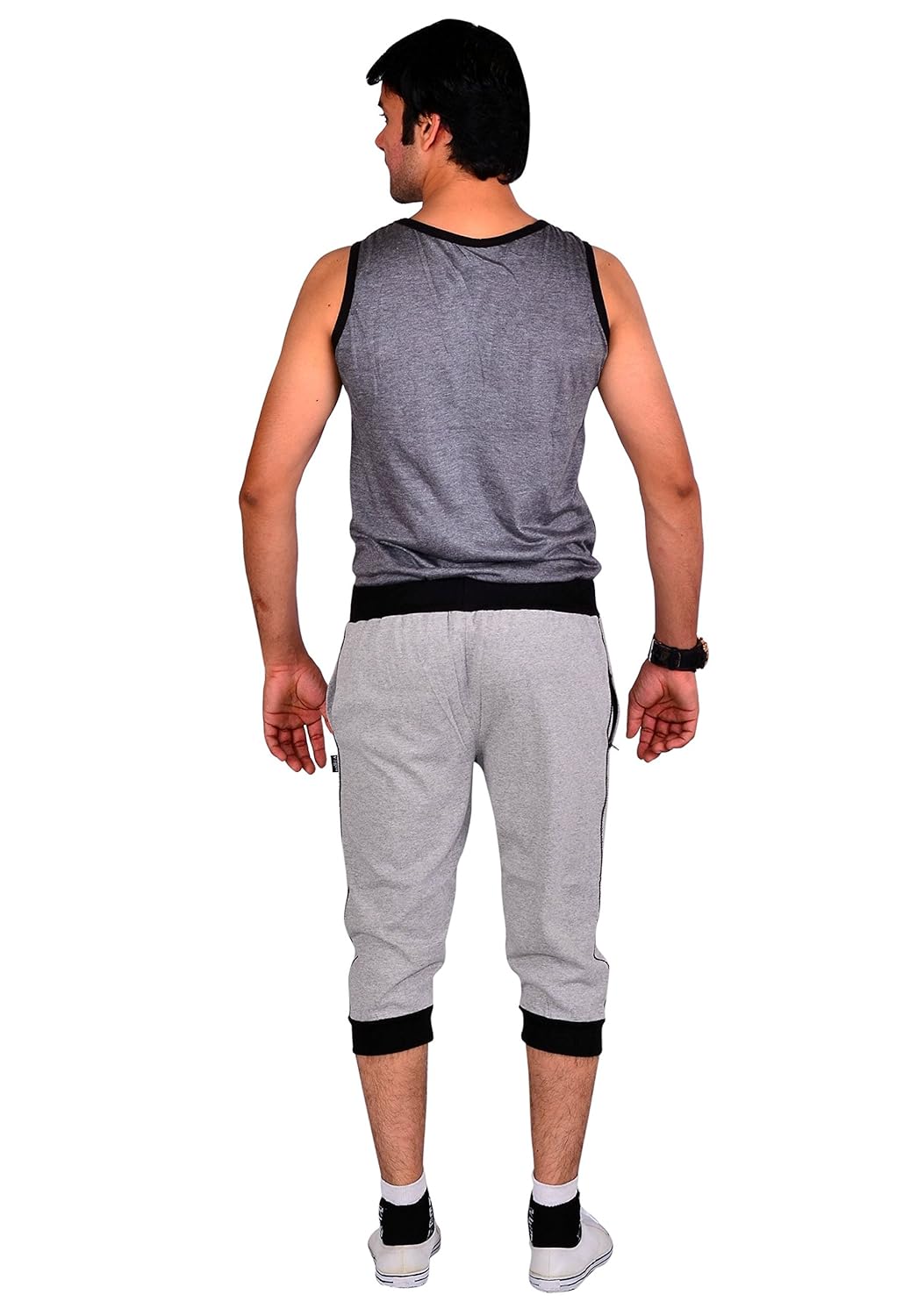 vego men's casual cotton 3/4th capri pants