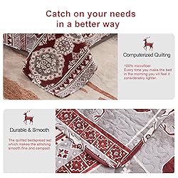 Christmas Quilt Set King Size Moose Deer Bedding