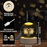 XIANNVXI 3D Double Swan Crystal Ball Paperweight with Light Base view 7