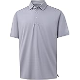 Rouen Polo Shirts for Men Dry Fit Performance Moisture Wicking Casual Jacquard Heather Collared Mens Golf Shirts Short Sleeve