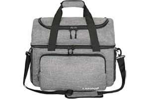 LARIPOP 2 Ball Bowling Bag, Double Bowling Ball Bag with Dual Padded Holder & Shoe Compartment- Fits Shoes Up to Mens Size 16