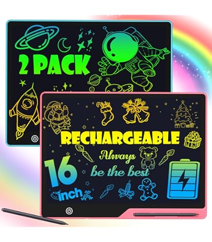 PACKOVE 6 Stylos De Rechange Pour Tablette Dessin LCD – Stylets Couleurs Variées, Anti-Perte, Enfant & École