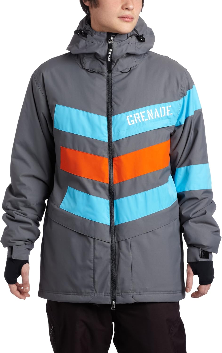 Grenade Men's Chevron Jacket, Gray, Small Snowboarding