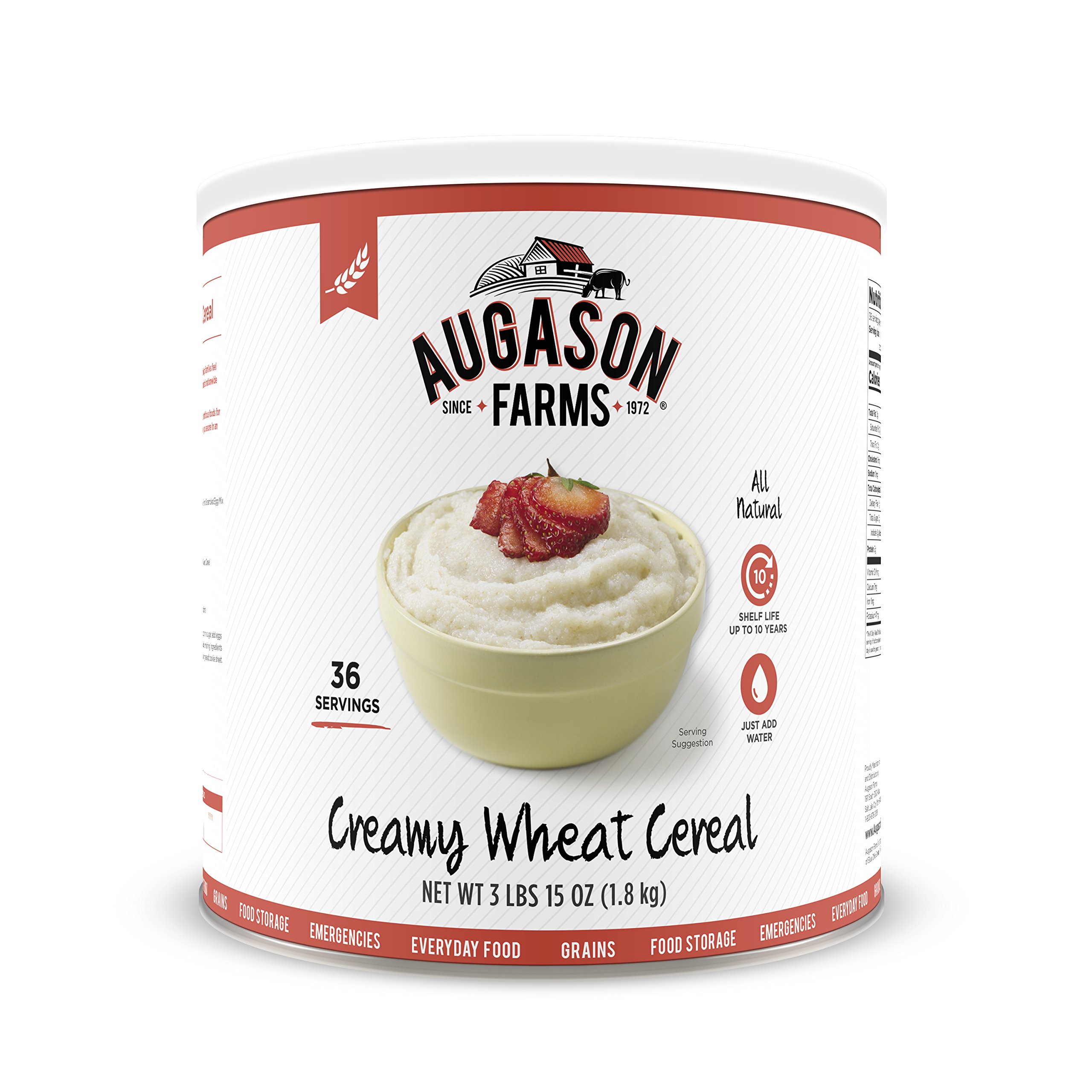 Augason FarmsCreamy Wheat Cereal #10 Can, 65 oz