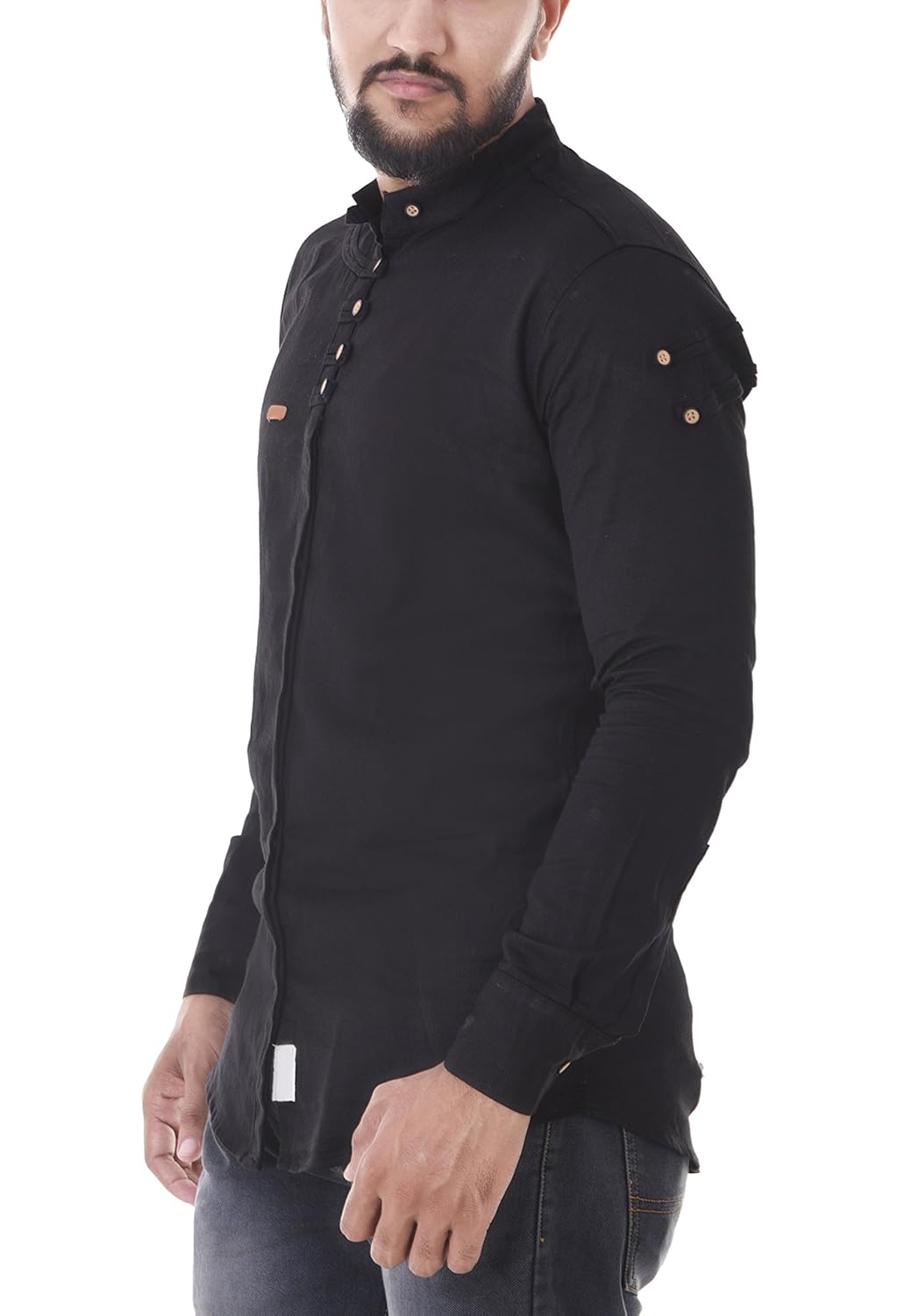 vero lie men's pink plain casual cotton shirt