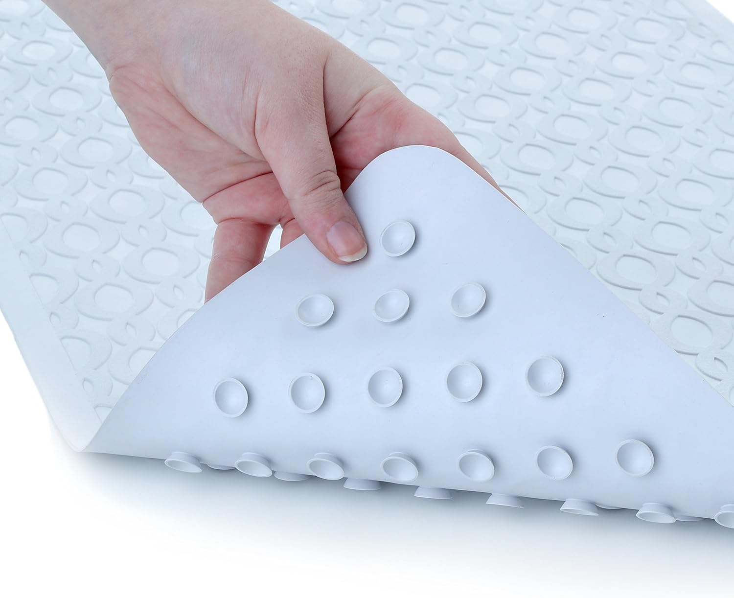 SlipX Solutions Mildew Resistant White Extra Long Rubber Bath Safety Mat Features Powerful Microban Antimicrobial Product Protection (220 Suction Cups, 36" Long, Great Non-Slip Coverage): Health & Personal Care