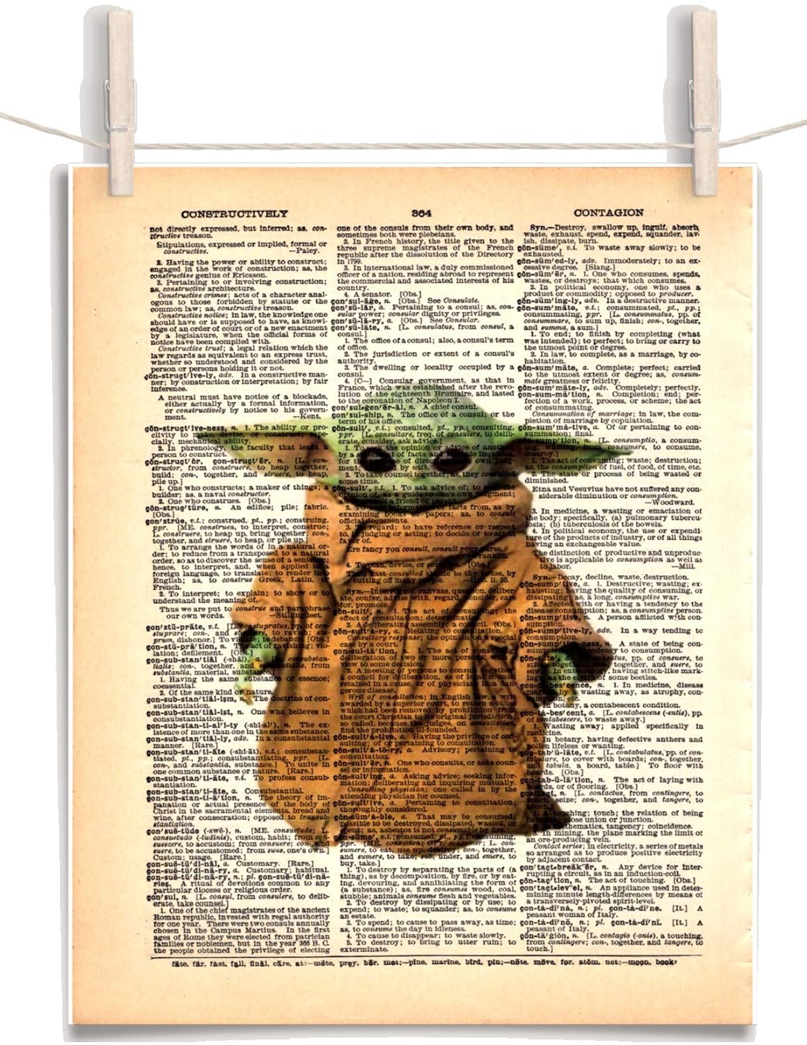 Amazon Com Star Wars Mandalorian The Child Baby Yoda 8 5 X 11 Vintage Dictionary Page Unframed Art Print Handmade