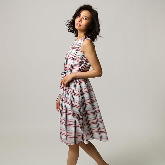 Amazon アンタイトル Untitled 洗える マドラスチェックワンピース 99 Sss レッド 162 ワンピース チュニック 通販