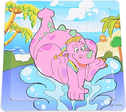 Tiny Souls Wooden Puzzle Pink Dragon Swimming